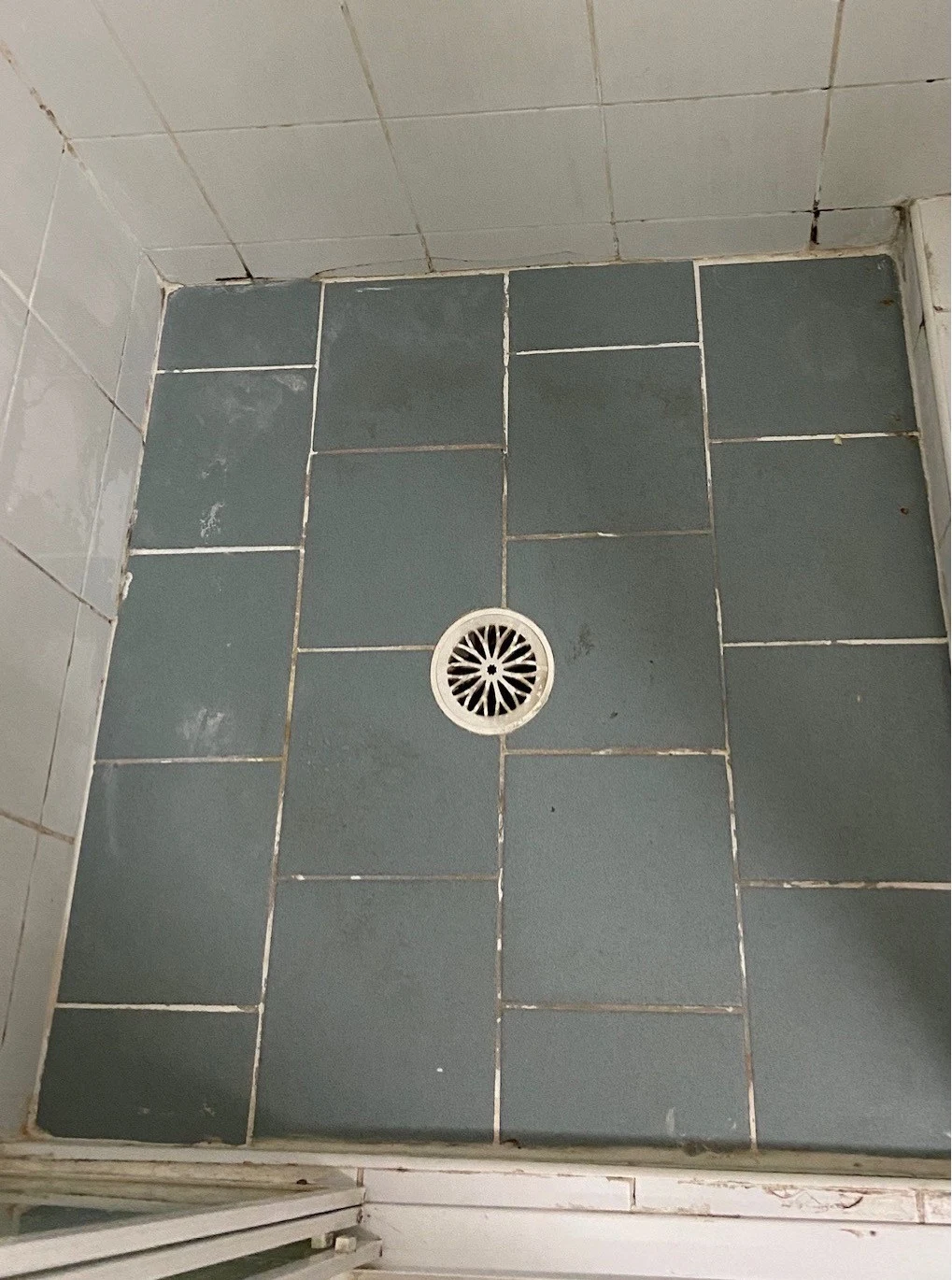 Shower area before CareSeal treatment