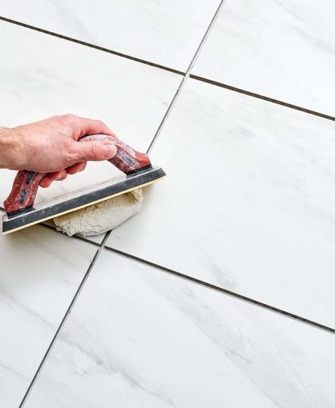 What color grout to use with white tile
